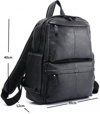 Мужской рюкзак из натуральной кожи Zinimsk 3912 чёрный