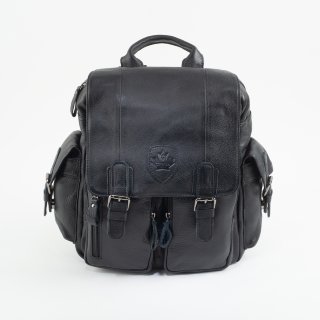 Рюкзак ZZnick "Кленовый лист" из натуральной кожи 3906-1 чёрный